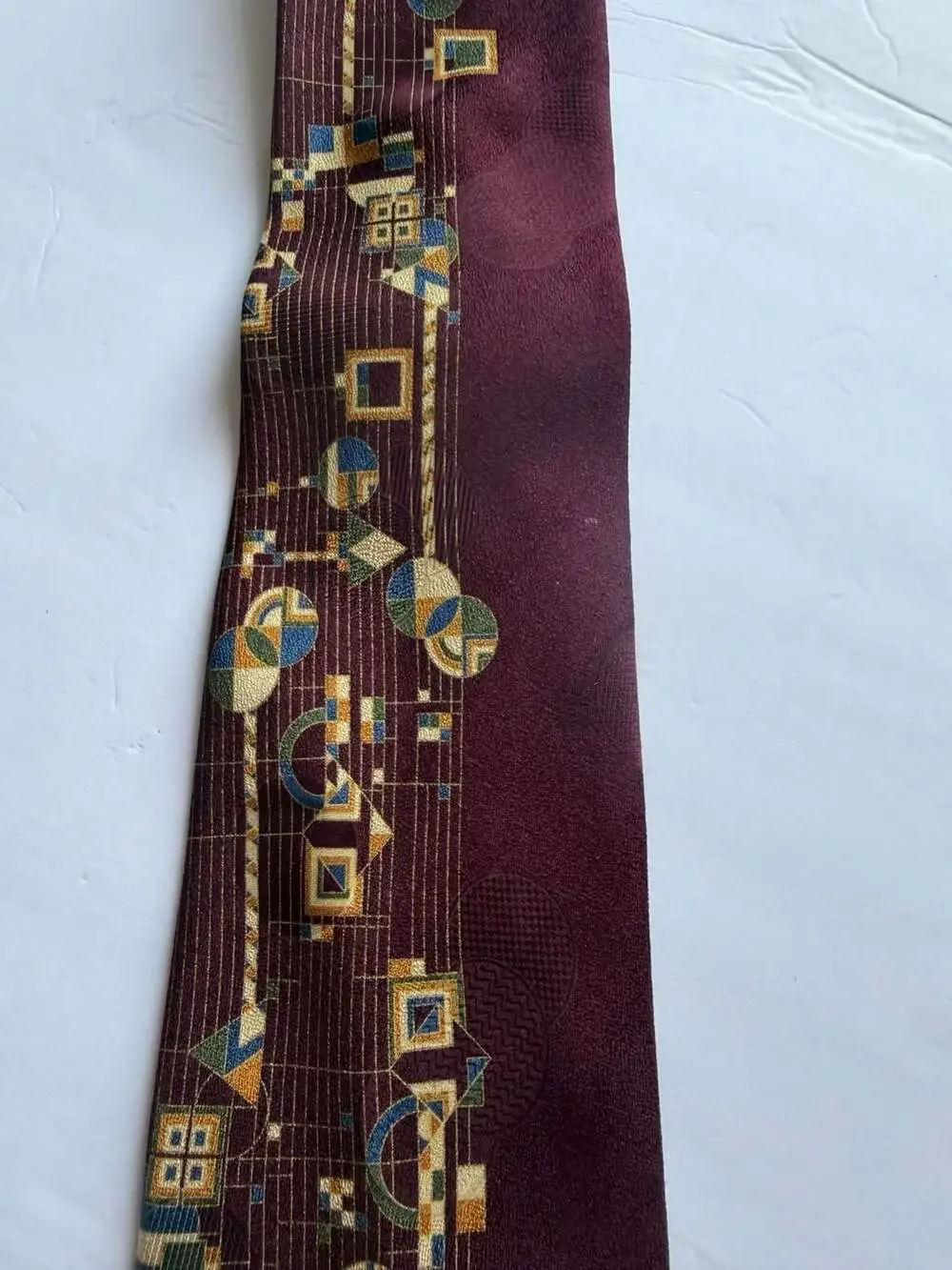 Boxelder Milwaukee Frank Lloyd Wright May Basket Geometric Silk Necktie